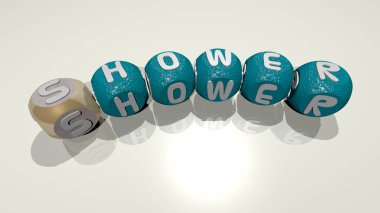 Duşlar zar harfleri ve renk geçişleriyle birleşerek konseptin anlamlarını belirler. Resim ve bebek