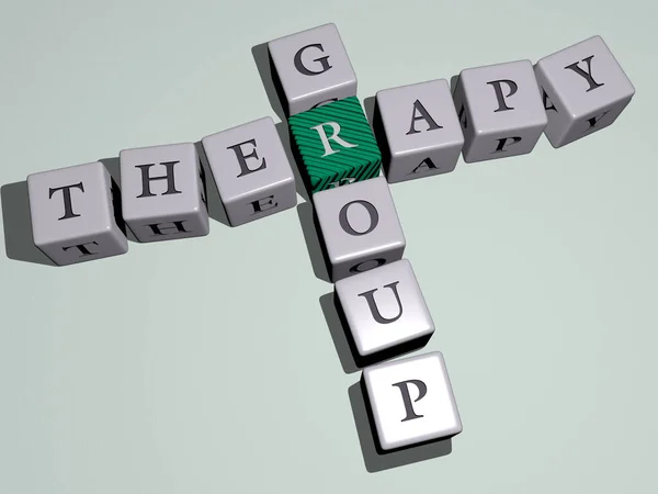 Συνδυασμός Του Therapy Group Χτισμένο Κυβικά Γράμματα Από Την Κορυφή — Φωτογραφία Αρχείου