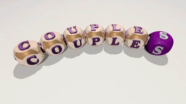 Paare Kombiniert Durch Würfelbuchstaben Und Farbkreuzungen Für Die Damit Verbundenen — Stockfoto