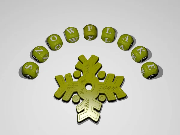 Immagine Grafica Snowflake Verticalmente Con Testo Costruito Intorno All Icona — Foto Stock