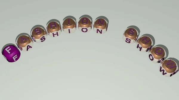 Combination Fashion Show Built Cubic Letters Top Perspective Excellent Concept — Stock Photo, Image