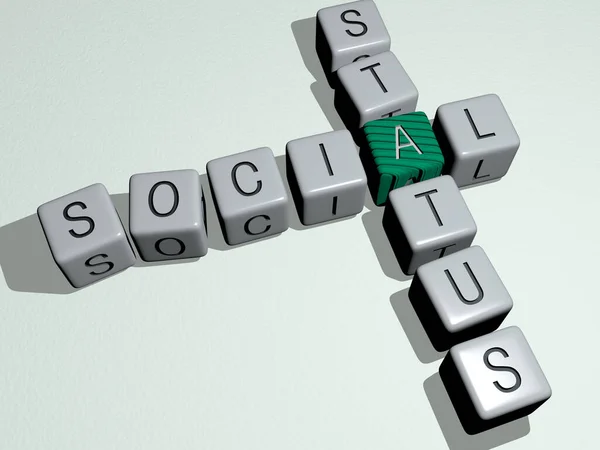 Estatuto Social Combinado Por Cartas Dados Cruzamento Cores Para Significados — Fotografia de Stock