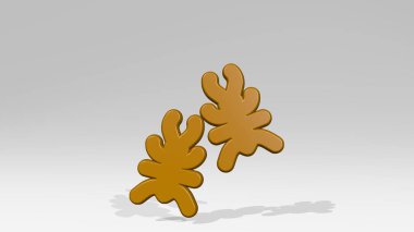 Parlak metalik bir heykelin ışık arka planında gölgesi olan 3 boyutlu bir resimle yapılmış böcek kolonisi. hayvan ve kelebek