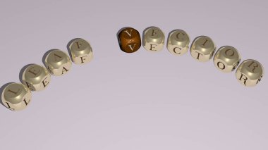 LeAF VECTOR konseptin ilgili anlamları için zar harfleri ve renk geçişleriyle birleştirildi. arkaplan ve yeşil