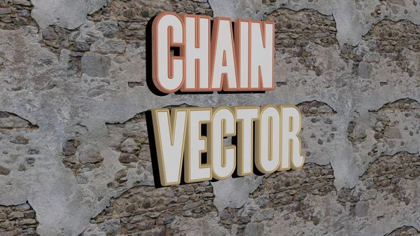 Graphical Image Chain Vector Vertically Text Built Metallic Cubic Letters — Stock Photo, Image