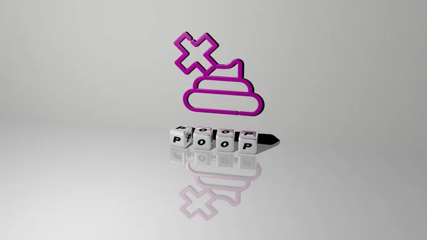 Illustration Poop Graphics Text Made Metallic Dice Letters Related Meanings — ストック写真
