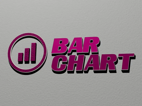 Imagem Gráfica Bar Chart Verticalmente Junto Com Texto Construído Por — Fotografia de Stock