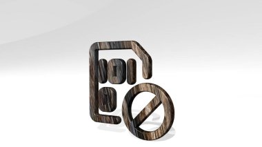 Dosya kodları gözden geçirilebilir bir perspektiften yansıtılıyor. Üç boyutlu metalik malzemelerden yapılmış kalın bir heykel. Resim ve simge