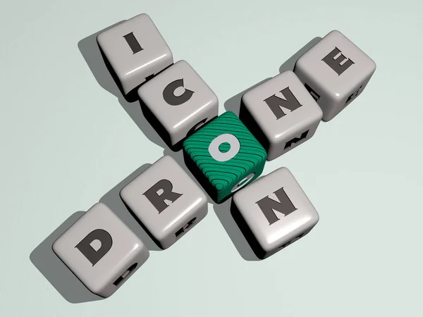 Combinazione Icona Drone Costruita Lettere Cubiche Dalla Prospettiva Superiore Eccellente — Foto Stock