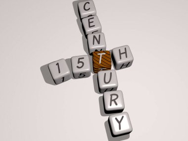 Yüzyıl 'ın kombinasyonu kübik harflerle en üst perspektiften inşa edildi. Konsept sunumu için mükemmel. arkaplan ve resimleme