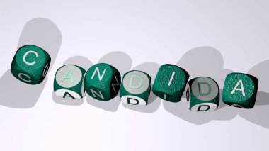 En üst perspektiften gelen kübik harflerle oluşturulan canlılık kombinasyonu, konsept sunumu için mükemmel. Kanada ve Hastalık