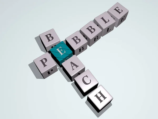 Pebble Beach Gecombineerd Met Dobbelstenen Letters Kleur Kruising Voor Verwante — Stockfoto
