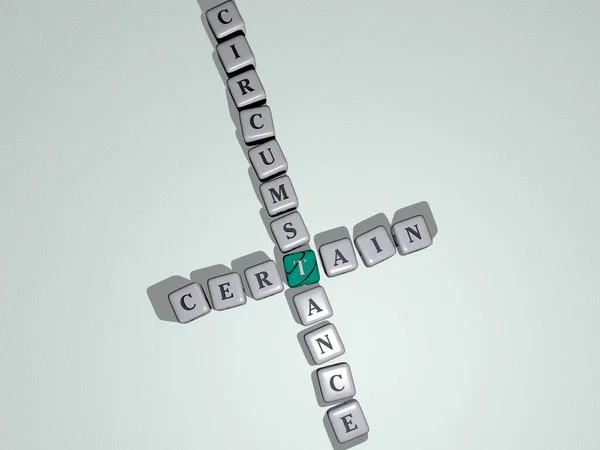 Combination Certain Circumstance Built Cubic Letters Top Perspective Excellent Concept — Stock Photo, Image