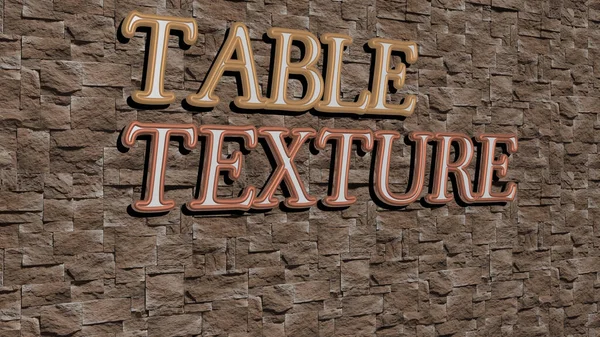 Table Texture Grafikus Képe Függőlegesen Felső Szemszögből Fémes Köbbetűkkel Épített — Stock Fotó
