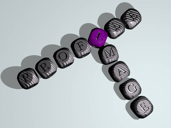 profile image combined by dice letters and color crossing for the related meanings of the concept. illustration and background