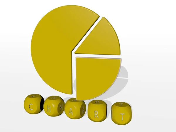 Ілюстрація Графіки Тексту Зроблених Металевими Кубиками Відповідних Значень Концепції Презентацій — стокове фото