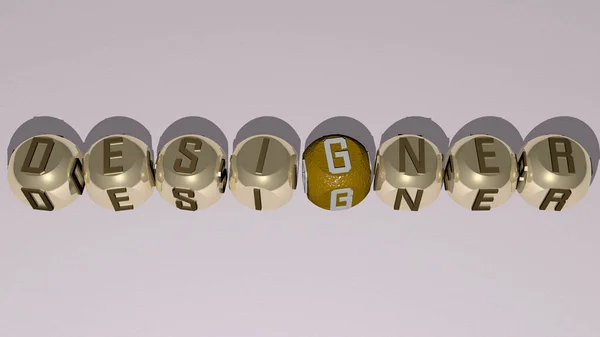 Designer Gecombineerd Met Dobbelstenen Letters Kleur Kruising Voor Verwante Betekenissen — Stockfoto