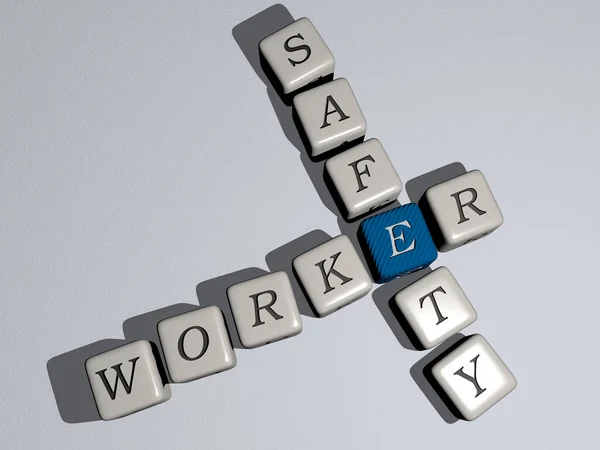 Segurança Trabalhador Combinada Por Cartas Dados Cruzamento Cores Para Significados — Fotografia de Stock