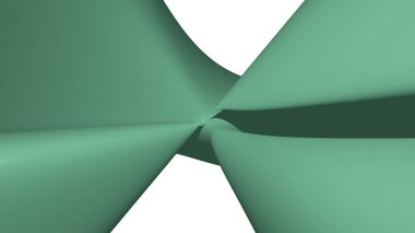 Renkli alanlara ihtiyaç duyan çeşitli uygulamalar için ışık ve gölgeli orta deniz yeşili renkli kıvrımlı geometrik desenlerin kaotik üç boyutlu soyut arka planı. illüstrasyon ve siyah