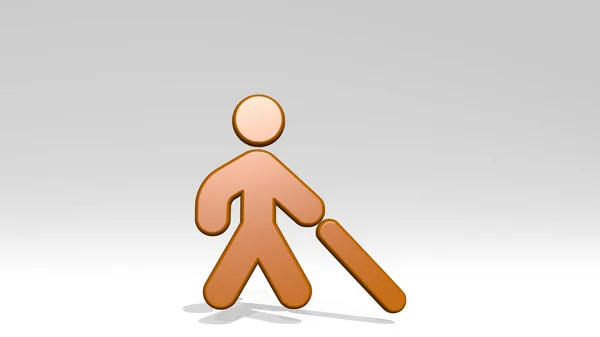Disability Walk Blind Symbol Wirft Schatten Illustration Behinderte Und Rollstuhlfahrer — Stockfoto