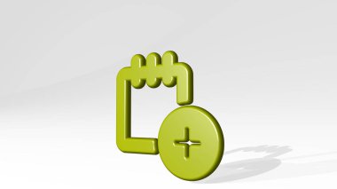 ADD 3D simgesi gölge düşürüyor. Üç boyutlu illüstrasyon. arkaplan ve iş