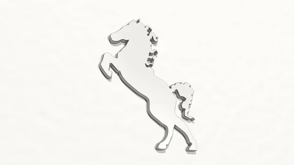 Horse Drawing Icon Illustration Animal Background — Stock Photo, Image