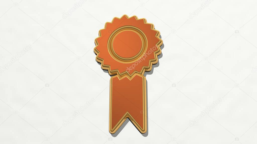 AWARD 3D drawing icon. 3D illustration. background and design