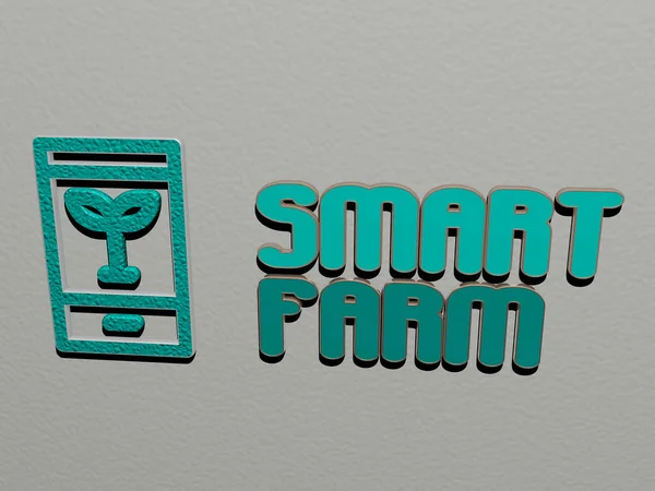 Icono Smart Farm Texto Pared Ilustración Teléfono Negocios —  Fotos de Stock