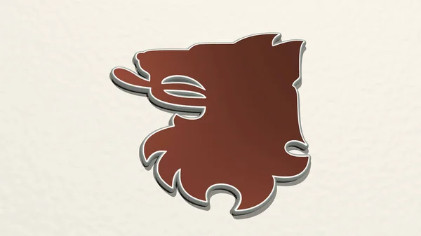 Symbol Wilka Ikona Rysunku Ilustracja Zwierzęta Tło — Zdjęcie stockowe