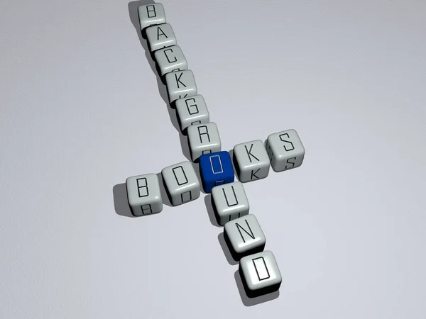 Books Background Crossword Cubic Dice Letters 3D插图 教育和概念 — 图库照片