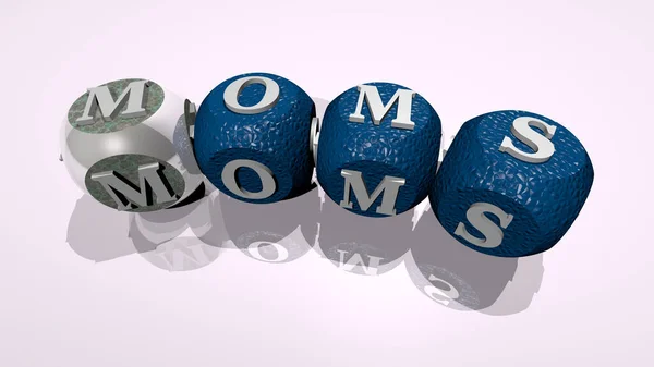 Combinação Mães Construídas Por Letras Cúbicas Partir Perspectiva Superior Excelente — Fotografia de Stock