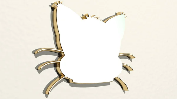 KITTY CAT 3D drawing icon. 3D illustration. cute and animal