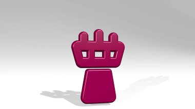 Havalimanı 3D simgesi gölge düşürüyor. Üç boyutlu illüstrasyon. uçak ve uçak