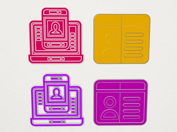 Contact Information Icons Set Illustration — Stock Photo, Image