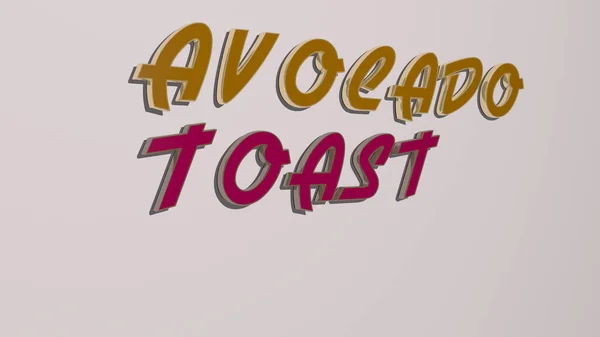 Avocado Toast Texte Sur Mur Illustration Contexte Nourriture — Photo