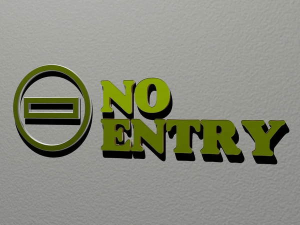 Немає Значка Entry Текст Стіні Ілюстрація Двері Вхід — стокове фото
