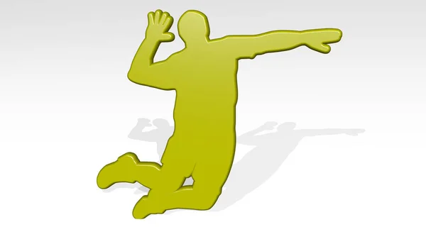 Athletic Sport Activity Symbol Wirft Schatten Illustration Sportler Und Aktive — Stockfoto