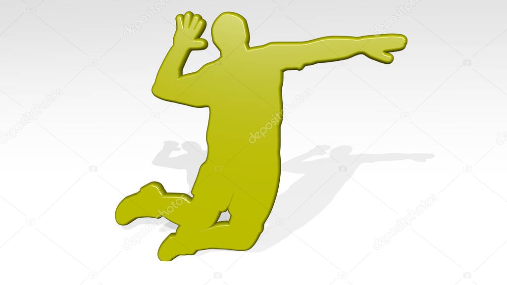 ATHLETIC SPORT ACTIVITY 3D icon casting shadow. 3D illustration. athlete and active