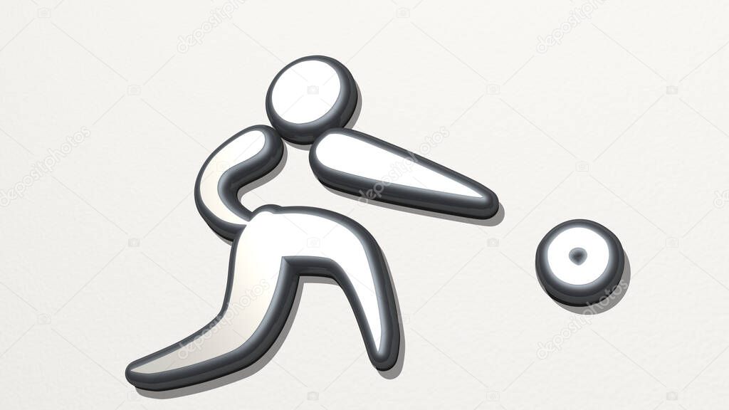 ATHLETIC MAN 3D drawing icon. 3D illustration. athlete and active