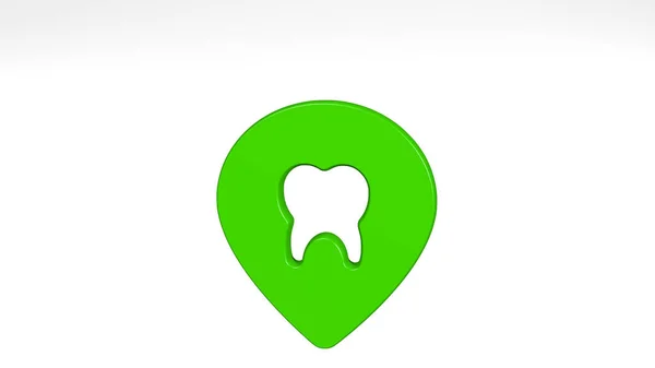 Styl Trzy Pin Dentysta Ikona Odlewania Cień Ilustracja Tło Projekt — Zdjęcie stockowe