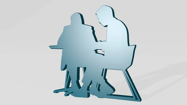 Business Meeting Icon Casting Shadow Illustration Background Concept — Stock Photo, Image