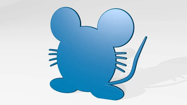 Mouse Icon Casting Shadow Illustration Background Computer — Stock Photo, Image