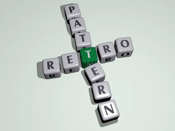 Retro Pattern Kreuzworträtsel Durch Würfel Buchstaben Illustration Hintergrund Und Design — Stockfoto