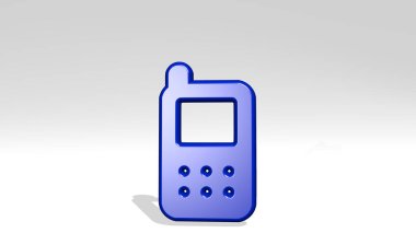 cep telefonu Blackberry 3D ikon döküm gölgesi. Üç boyutlu illüstrasyon. tasarım ve arkaplan