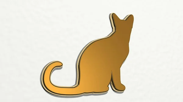 Gato Icono Dibujo Ilustración Animal Antecedentes —  Fotos de Stock