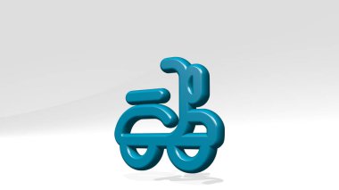 SCOOTER 3D simge döküm gölge - elektrik ve şehir için 3D illüstrasyon