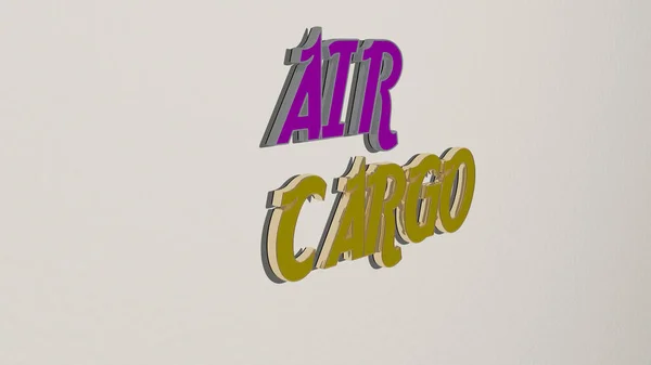 Air Cargo Text Wall Illustration Background Airplane — Stock Photo, Image