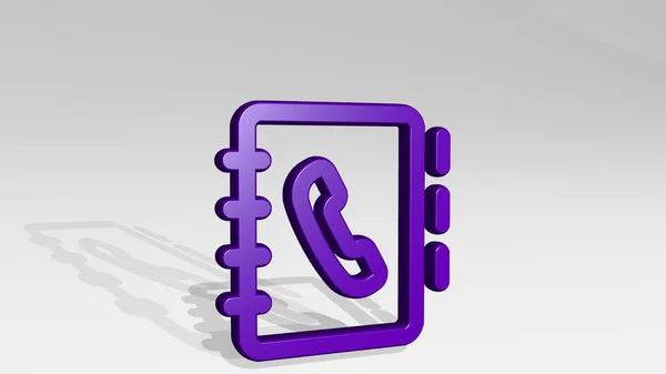 Телефонна Книга Іконка Лиття Тіні Ілюстрація Мобільних Пристроїв Бізнесу — стокове фото
