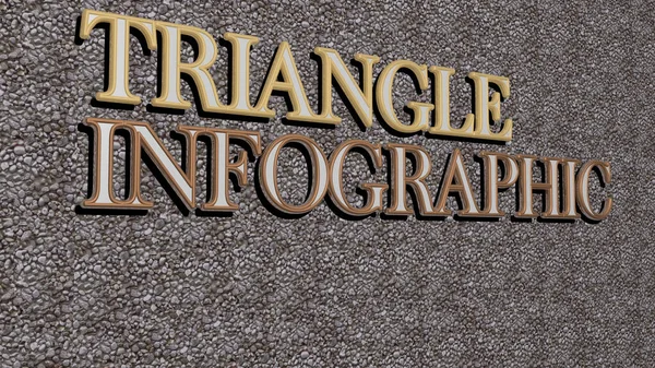 Triangle Infographic Text Textured Wall Illustration Background Abstract — Stock Photo, Image
