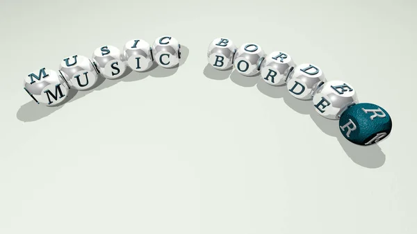 music border combined by dice letters and color crossing for the related meanings of the concept for illustration and background